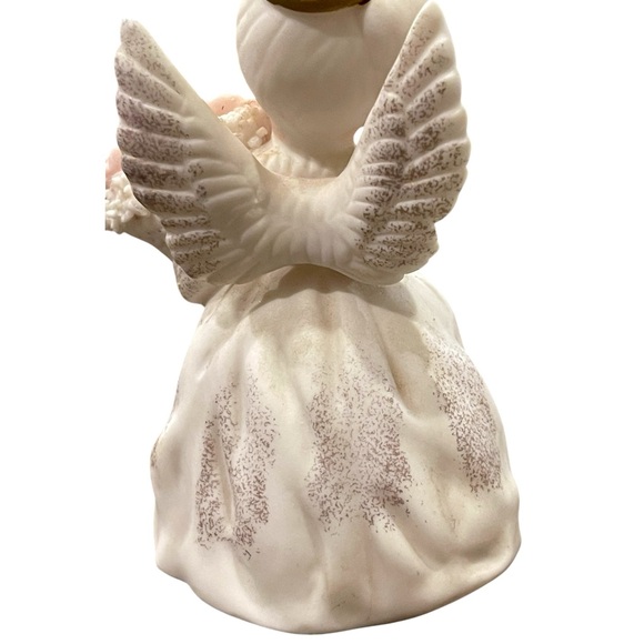 Lefton August Birthday Angel w/Roses & Purple Sash Bisque Finish #3332 Japan - Picture 14 of 14